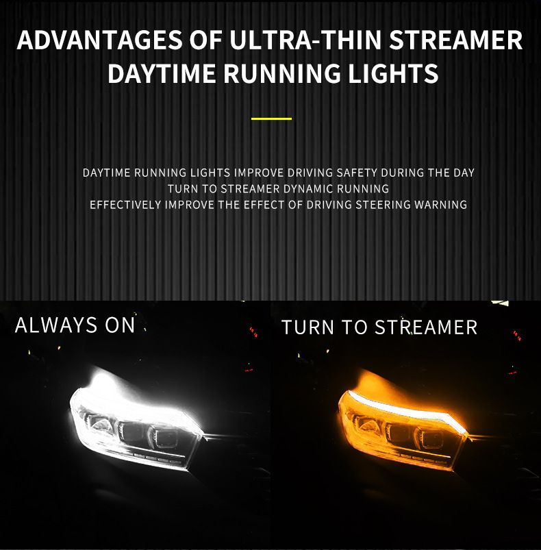 Car Ultra-Thin LED Daytime Running Guide Flowing Dual Color With Turn Signal Universal Silicone Decorative Light Strip_autovado.com