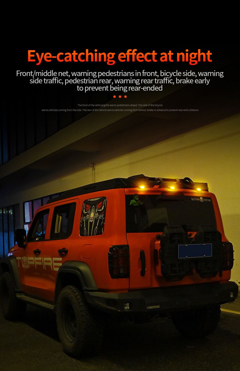Solar Car LED Flashing Color Roof Mouse Modification No Wiring Remote Control Anti-Collision Warning Light_autovado.com