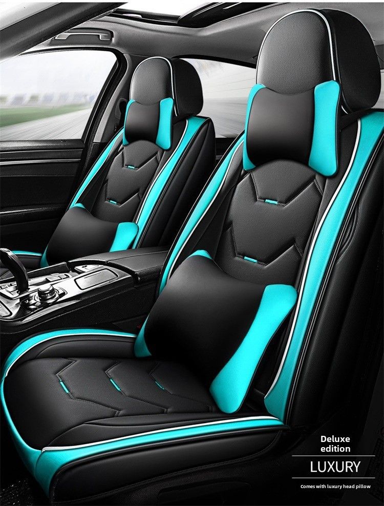 Car Cushion Four Seasons Suitable Cute All-inclusive Seat Cover Summer Full-enclosed Seat Cushion Goddess Leather Seat Cover New_autovado.com