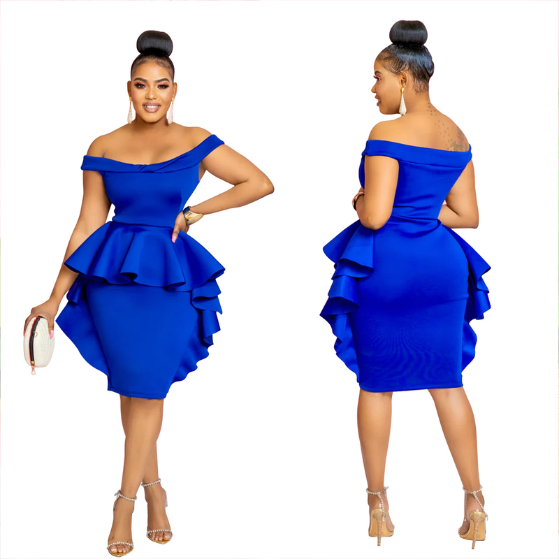 Women's solid color sleeveless ruffle skirt dress for women_autovado.com