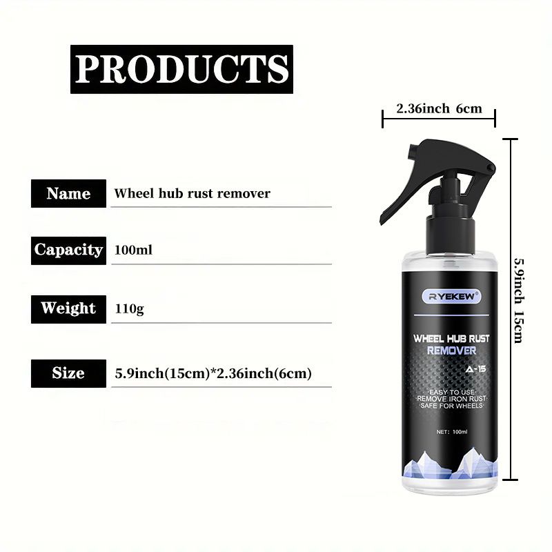 Ryekew Cleaner Decontamination Oxidation Layer Yellowing Wheel Refurbishment Agent Aluminum Alloy Cleaning Rust Remover_autovado.com
