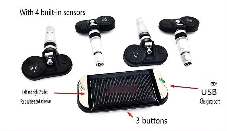 Solar-Powered Wireless TPMS For Cars - Hidden Windshield-Mounted Tire Pressure Monitoring System With Real-Time Alerts & Temperature Sensor_autovado.com
