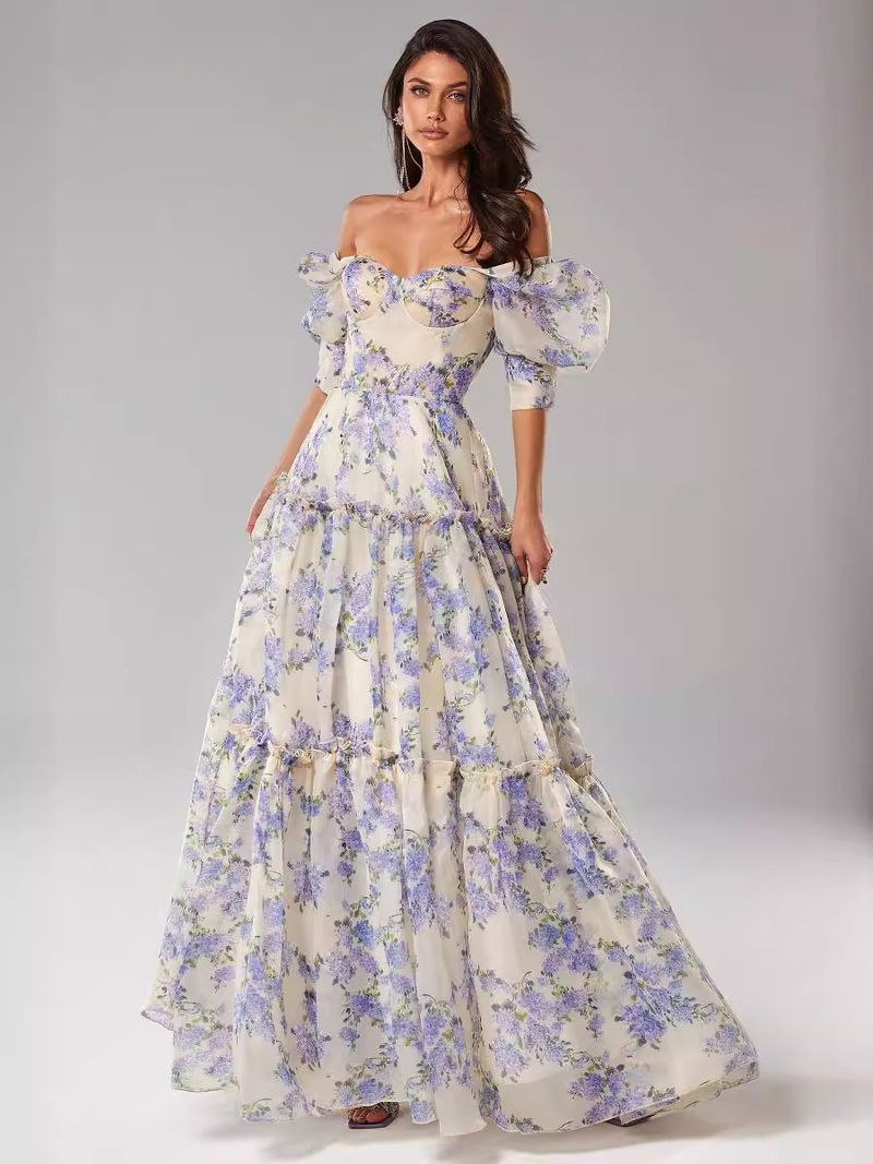Women's Clothing fashionable organza fairy like long temperament evening dress _autovado.com