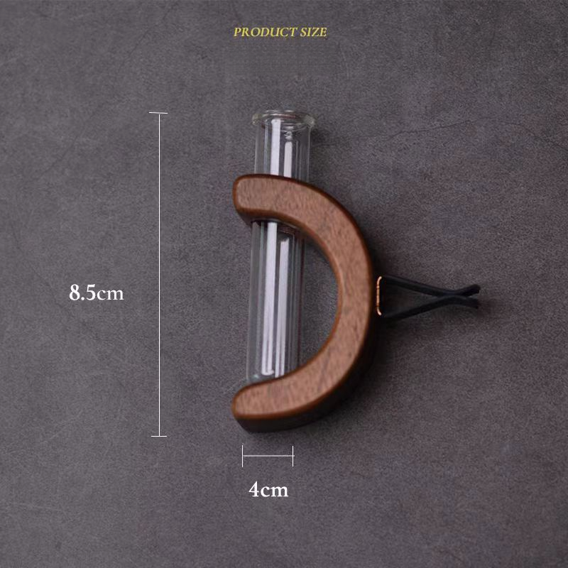 Car air outlet special car mounted vase center console hydroponic flower holder interior decoration solid wood ornament_autovado.com