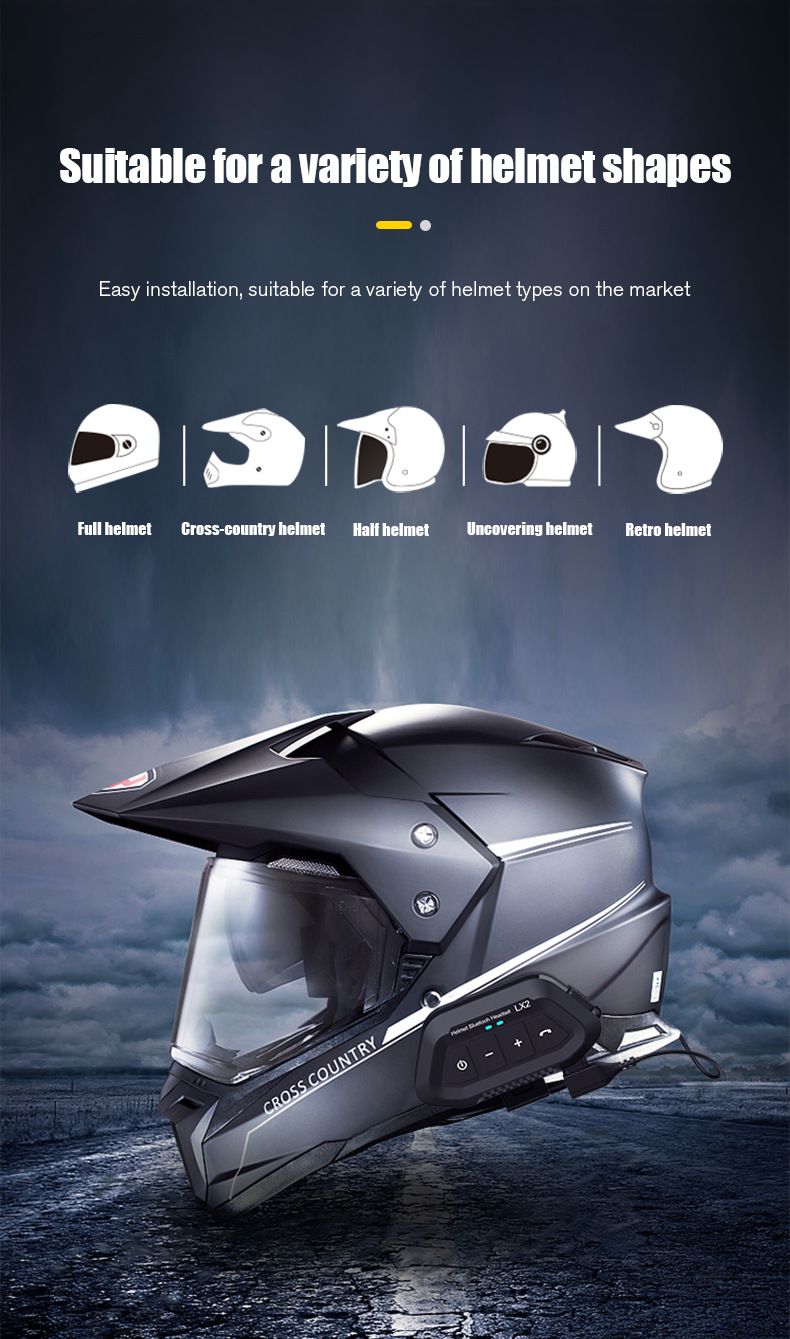 LX2 Motorcycle Full Half Waterproof Rider Wireless 5.3 Helmet Bluetooth Earphones_autovado.com