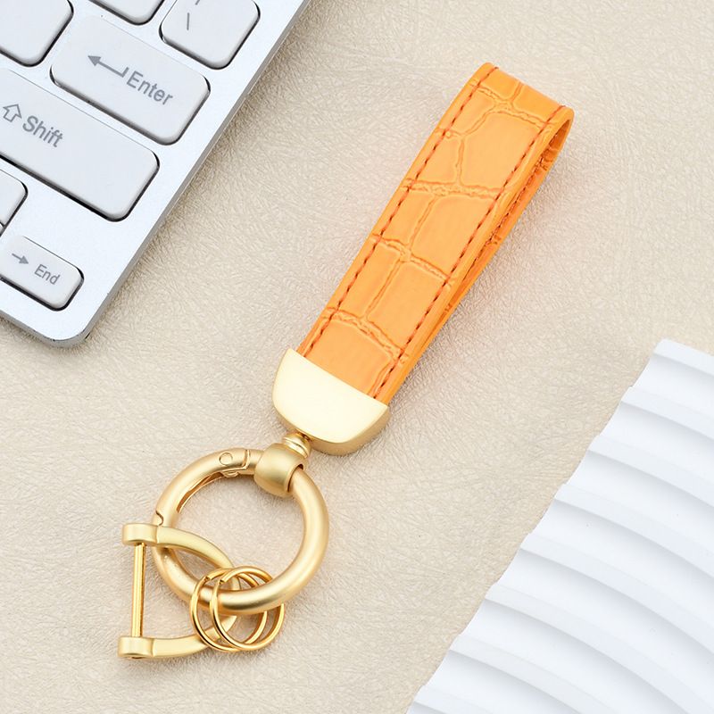 Fashion High End Car Anti Lost Key Ring Simple Leather Key Chain Pendant Creative Couple Business Key Chain_autovado.com