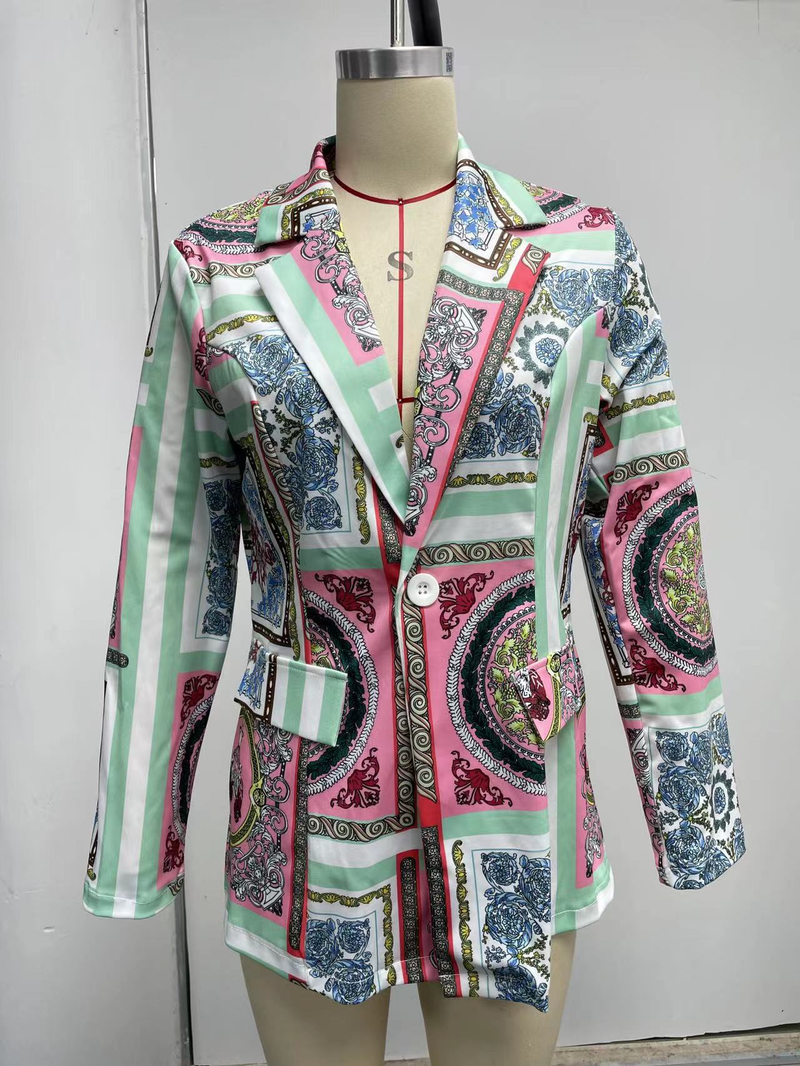 Women's autumn and winter new long-sleeved fashion sexy printed small suit jacket_autovado.com
