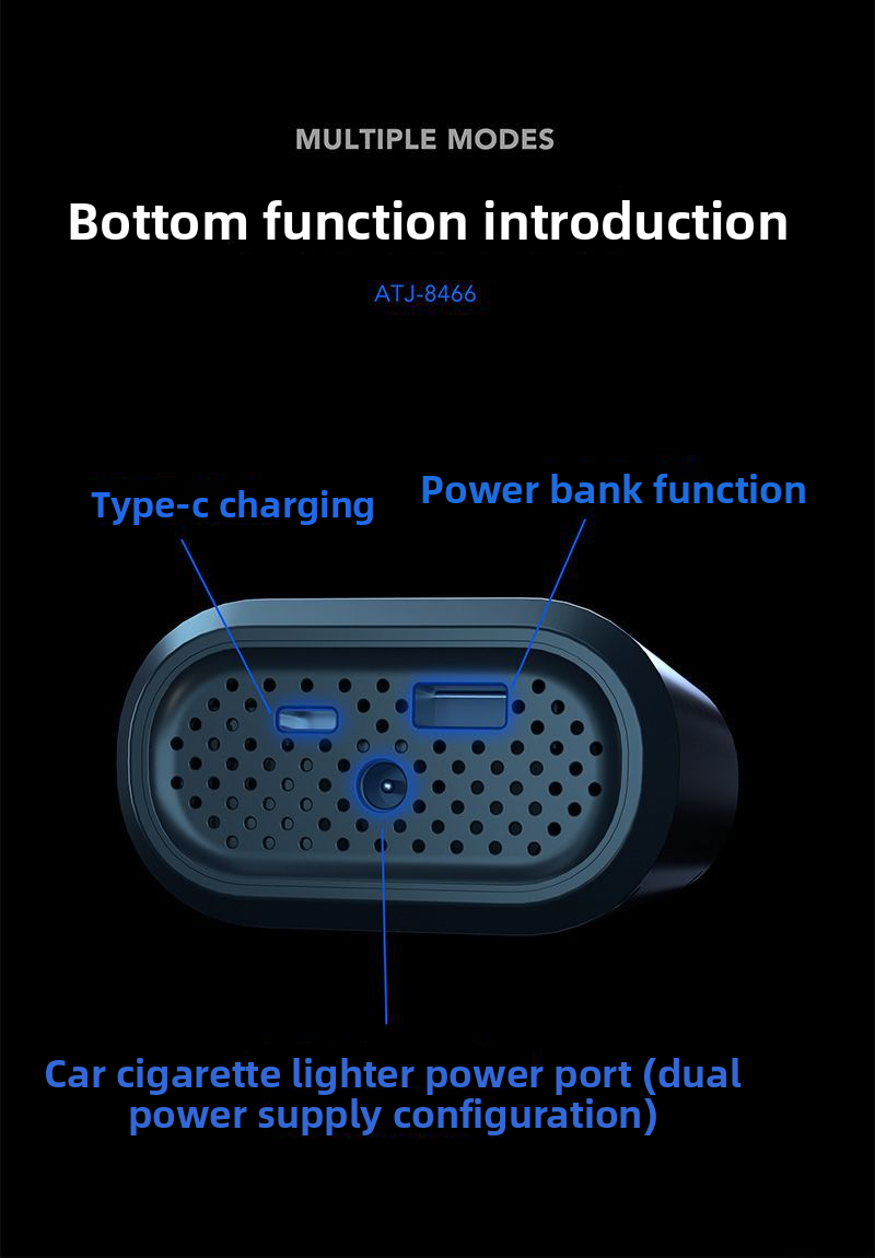 Mini Portable Car Air Pump Bicycle Electric Tire Inflator Handheld Wireless Charging Digital Display_autovado.com