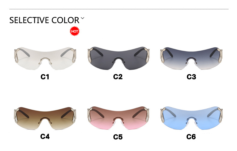 Unisex Spirit snake one-piece sunglasses Fashion personality sunglasses Fashion Y2K sunglasses_autovado.com