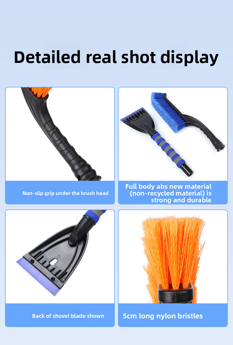 Car Detachable Car-mounted Ice Scraper Brush Winter Tool Rubber Snow Removal Shovel_autovado.com
