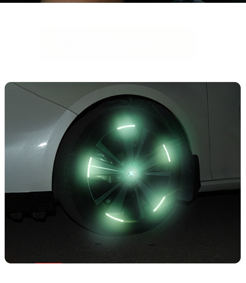Car wheel hub reflective seven color laser luminous tire anti-collision sticker with personalized creativity, motorcycle_autovado.com