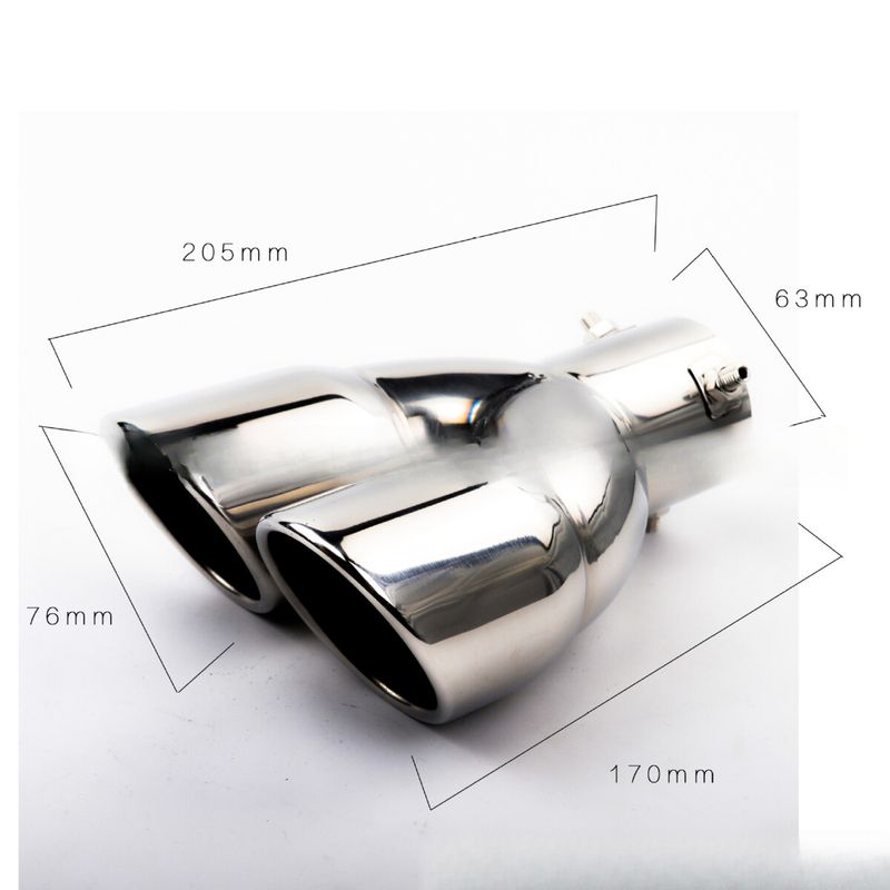 Cross-Border Hot-Selling Tail Thickened Stainless Steel Universal Model Blue Coated Slanted Double Row Car Exhaust Pipe_autovado.com