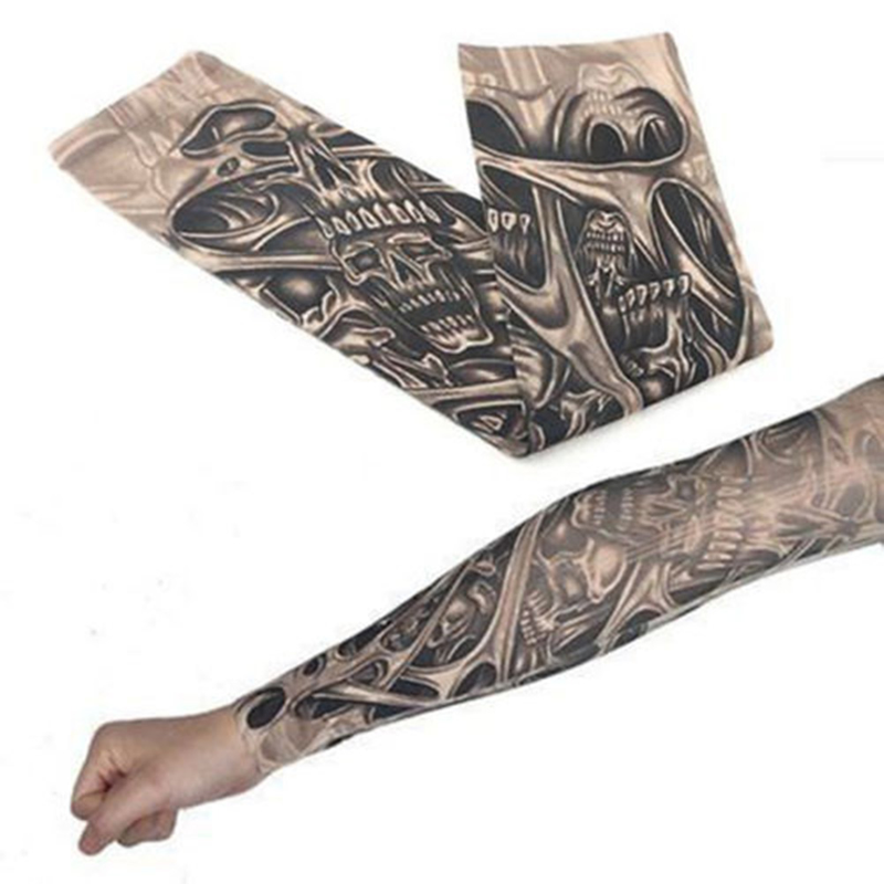 Zhuoxinder Unisex Stretchy UV Protection Cycling Outdoor Slip On Tattoo Arm Sleeve_autovado.com