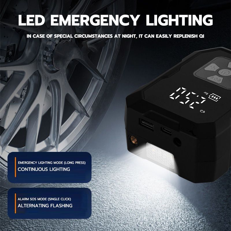2-in-1 Power Bank Inflator Portable Tire Pump Car Jumper_autovado.com
