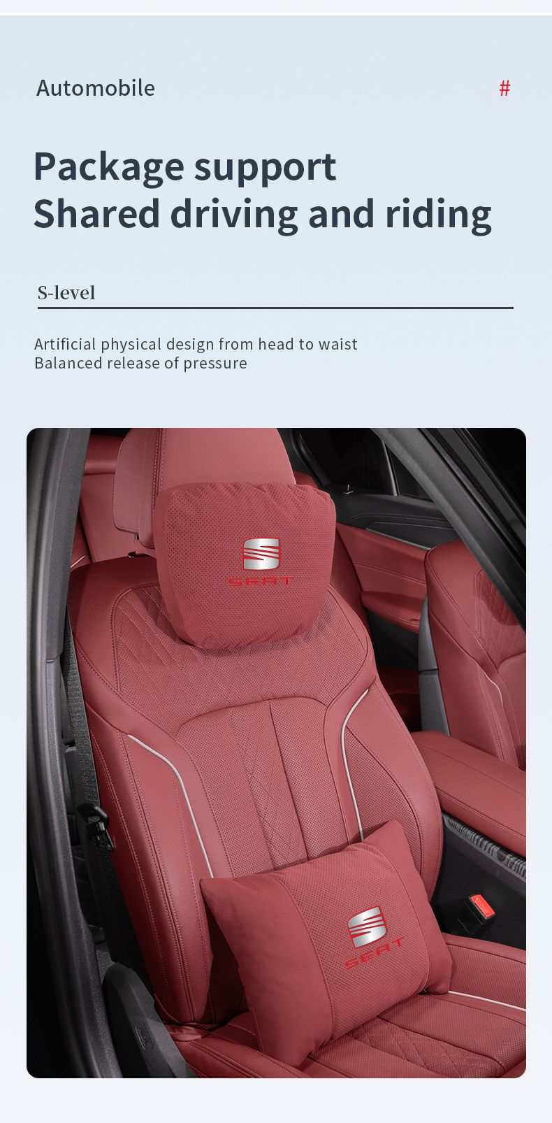 For FR Leon Ibiza Alhambra Arona Arosa Ateca Cordobe Exeo Tarraco Toledo Car Headrest Support Seat Soft Neck Pillow_autovado.com