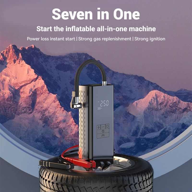 DOSEN Jump Starter Powerbank Jumper With Tire Pump With Air Compressor 12V Emergency Jumper Starter Car PowerBank_autovado.com