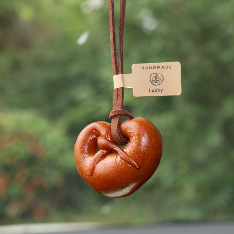 Handmade alkaline bread car pendants rearview mirror pendants creative personality car ornaments_autovado.com