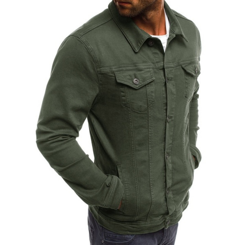 Men's Casual Solid Color Jacket Cardigan Button Cargo Jacket_autovado.com