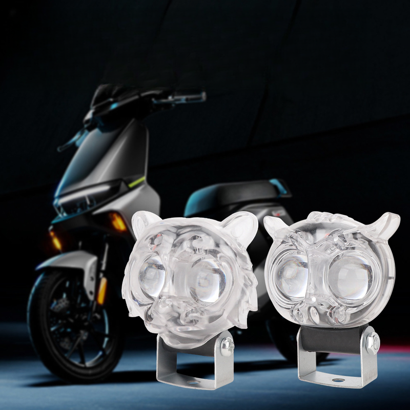 Motorcycle LED Rainbow Owl Tiger Style Spotlight Electric Vehicle Modified Front Headlight_autovado.com