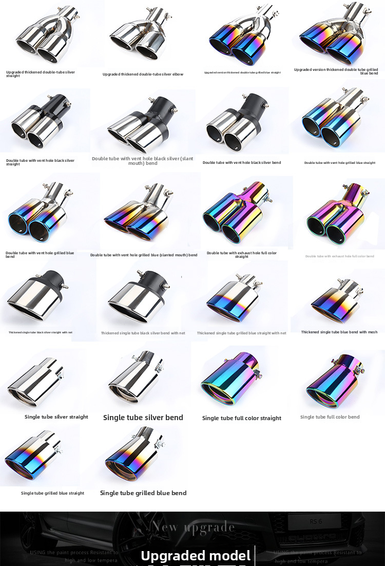 Stainless Steel Muffler Gas Cover Decoration Single Car Exhaust Pipe Universal Tail Throat_autovado.com