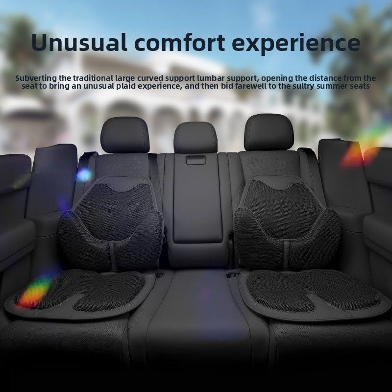 Comfortable Non-slip Universal Car Cover Ventilation Ice Silk Four Seasons Breathable Seat Cushion Waist Support_autovado.com