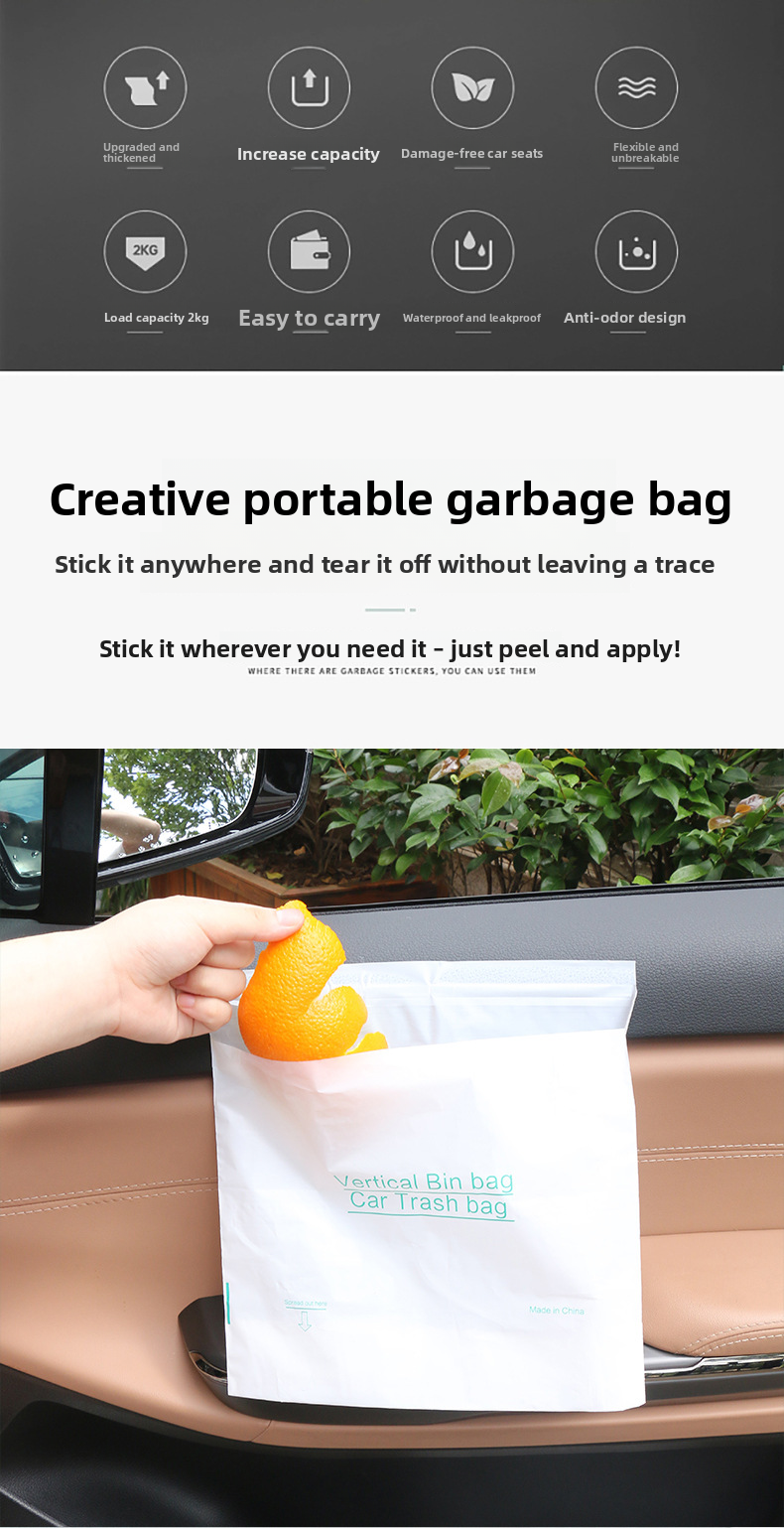 Adhesive Mini Stand Small Desktop Trash Disposable Car Vomit Bags_autovado.com
