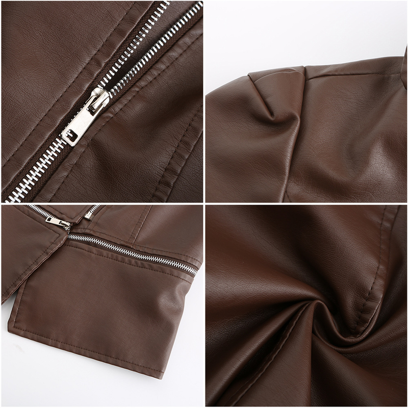 Women's Clothing Leather Jacket With Detachable Hem Fashion Casual Jacket_autovado.com