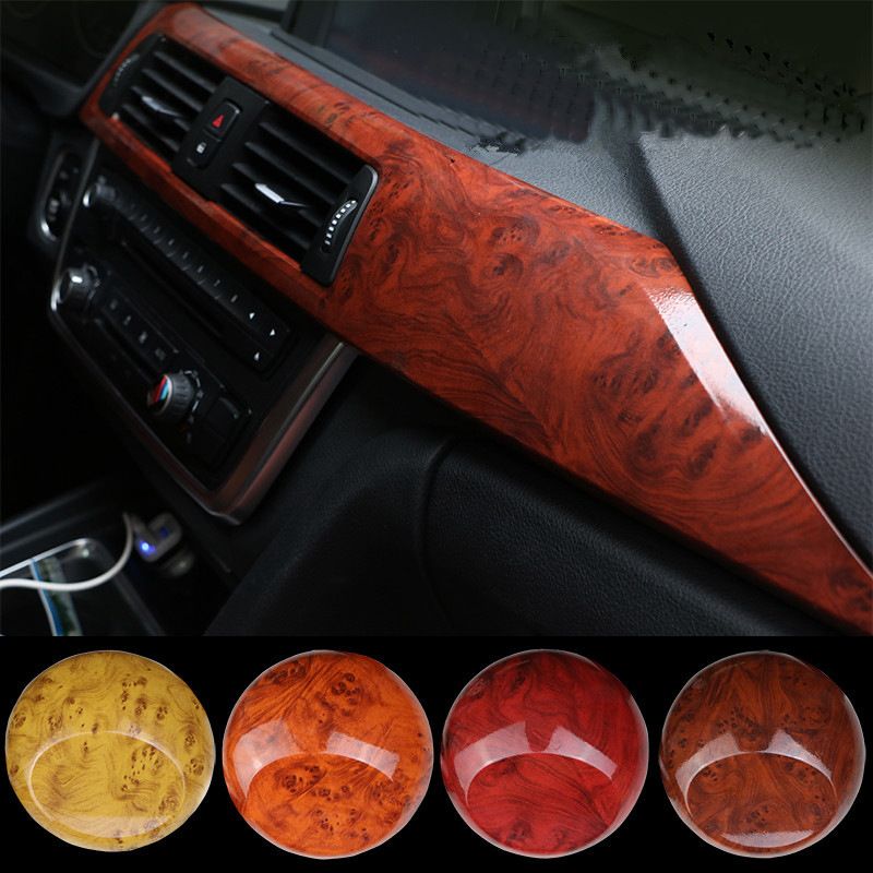 High-end Interior Car Color Change Glossy Peach Wood Grain Center Console Film Modification Renovation Sticker_autovado.com