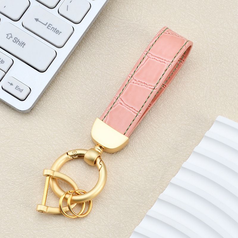 Fashion High End Car Anti Lost Key Ring Simple Leather Key Chain Pendant Creative Couple Business Key Chain_autovado.com