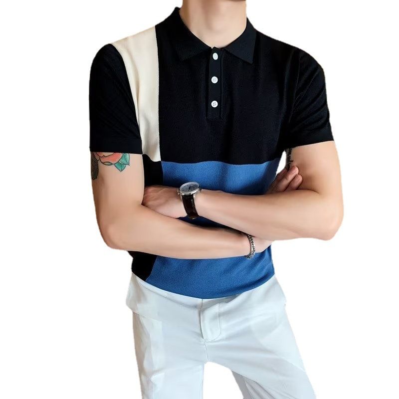 Men's Clothing young men's short sleeved Polo shirt new summer style all match casual ice silk sweater_autovado.com