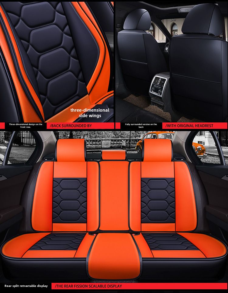 All-inclusive 9D leather car seat cover four seasons fashion sports seat cover New interior supplies_autovado.com