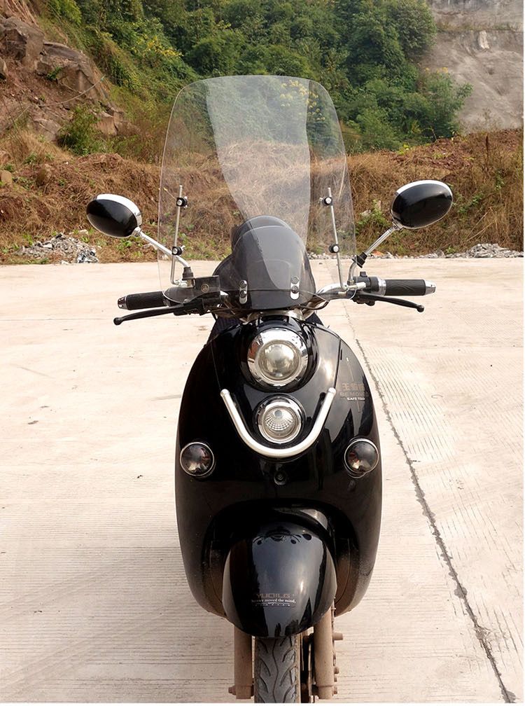 Lingying Large PC Electric Scooter Front Windshield Transparent HD Motorcycle Windscreen Suitable For All Seasons_autovado.com