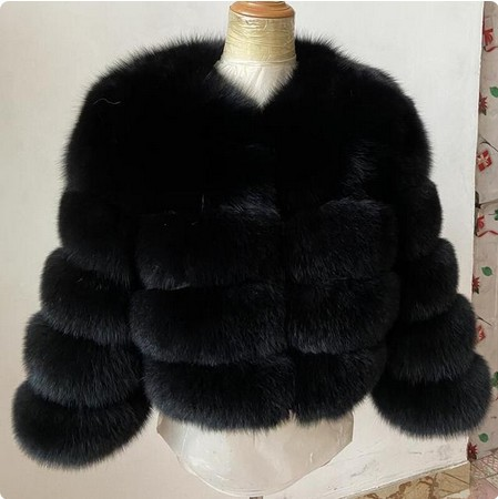 Women's Clothing fur coat fox fur patchwork winter thick warm long sleeve short fur coat_autovado.com