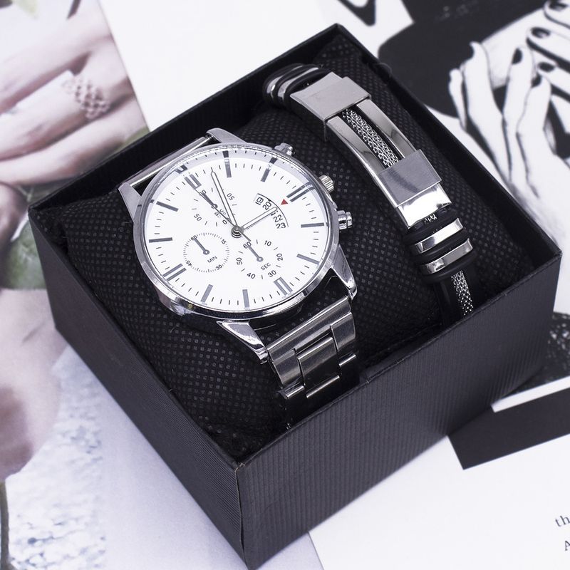 Men's Watch Two-Piece Bracelet Gift Box Business Calendar Non-Mechanical Quartz Watch men's watch_autovado.com