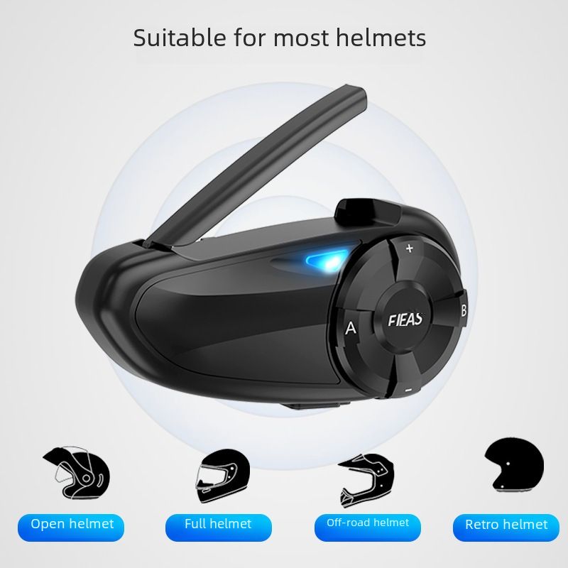 Motorcycle helmet Bluetooth intercom headset 7-person connection 1 drag 6 switch intercom 800 m intercom distance Q7 double pack_autovado.com