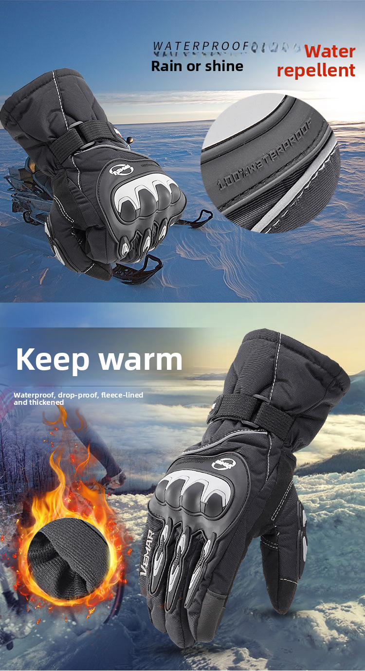 Winter Motorcycle Waterproof Men, Touchscreen Riding Gloves, Electric Vehicle Cold-Proof Thermal Windproof Gloves For_autovado.com