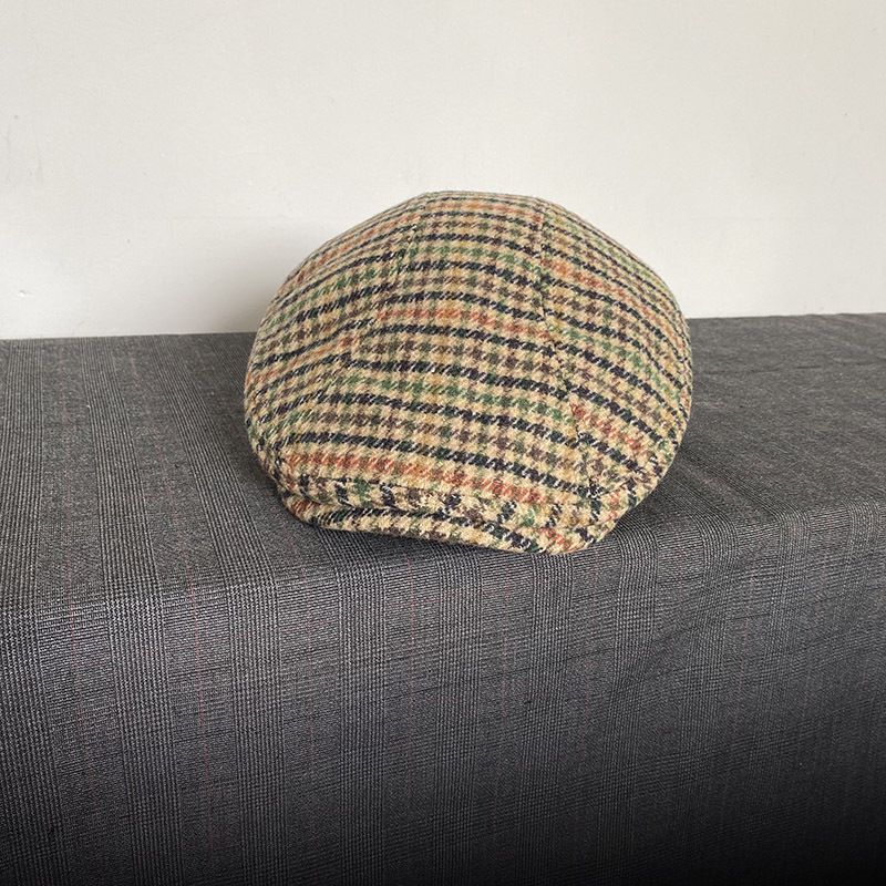 Hot Sale Classic Plaid Stripe Newsboy Cap for Men Women Winter Wool Flat Ivy Vintage Gatsbay Hat Irish Outdoor Cabbie Beret BJM94_autovado.com