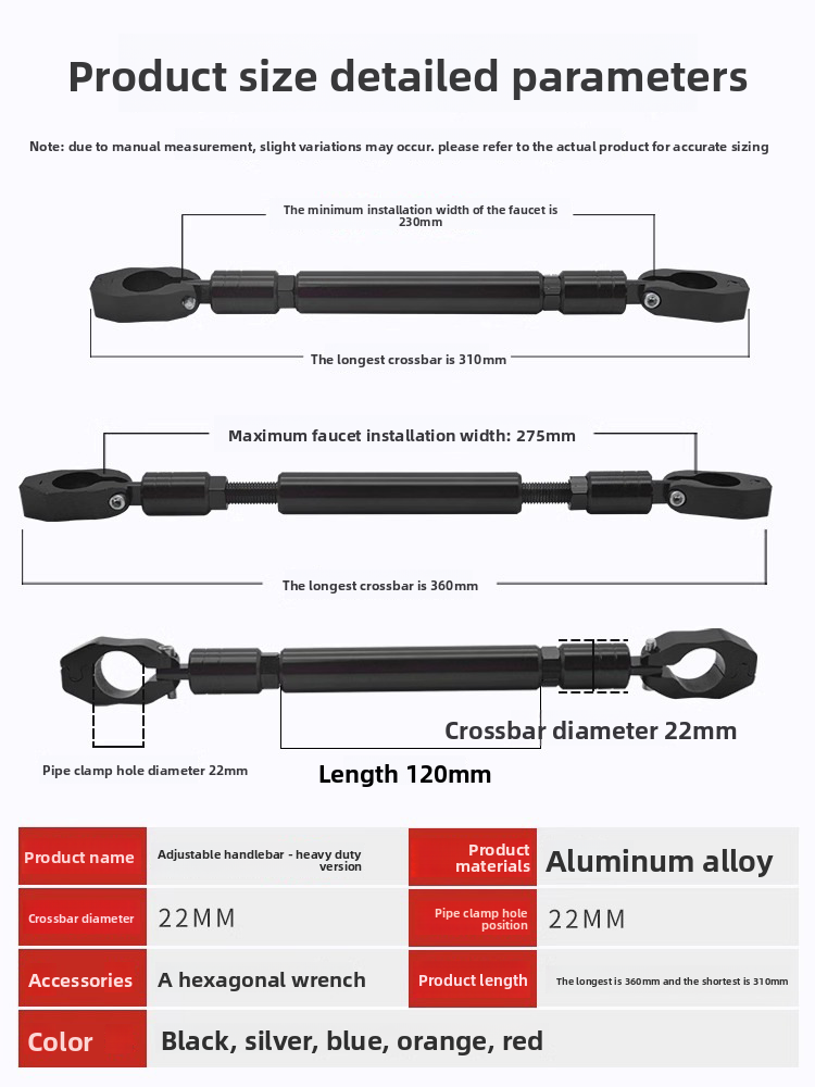 Motorcycle Modification Thickened Crossbar Extension Handlebar Balance Pull Rod Electric Vehicle Reinforced Headstock_autovado.com