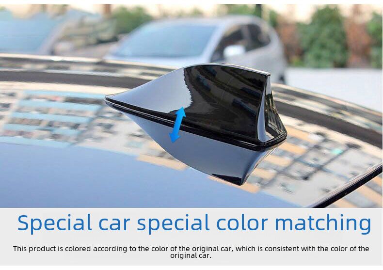 Car decoration shark-fin antenna with signal radio roof pasted tail fin modification free of drilling_autovado.com