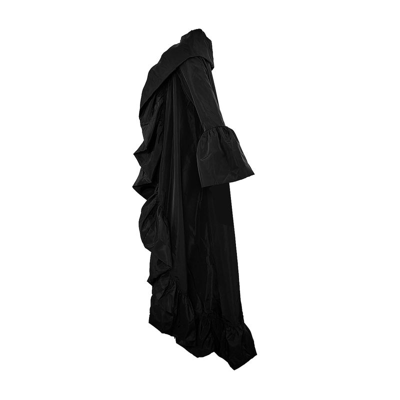 Women's Clothing new women's long windbreaker autumn new solid color ruffled shawl coat_autovado.com