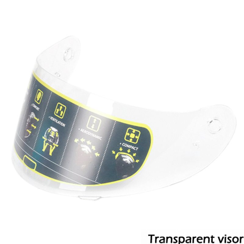 0700E Full Face Helmet Visor - Anti-Fog, High Clarity, UV Protection (Smoke, Tinted, Clear Options) With Rear Spoiler (Black/Clear)_autovado.com
