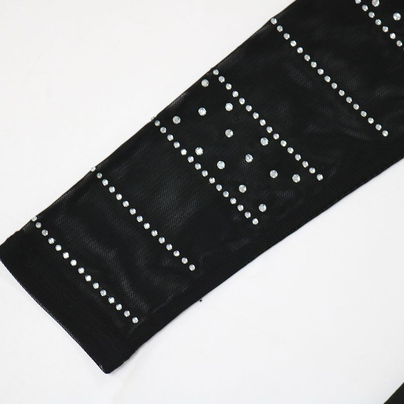 Women's Clothing round neck long-sleeved dress with hollow design on the chest and rhinestone hip party dress_autovado.com