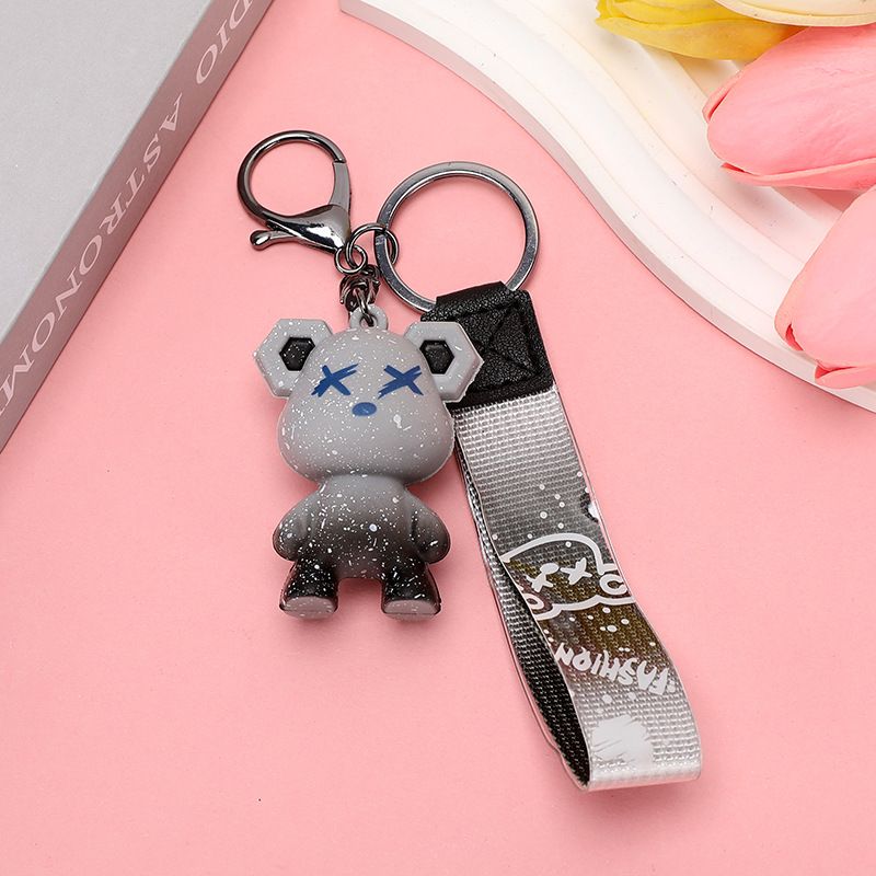 Gradient Starry Sky Bear Keychain Doll Pendant PVC Chameleon Bear Cute Cartoon Couple Bag Pendant Chain_autovado.com
