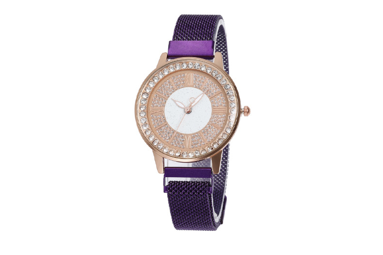 Diamond-embedded Fashion Women's Watch quartz watch lazy iron-absorbing magnetic iron-absorbing stone women's watch_autovado.com