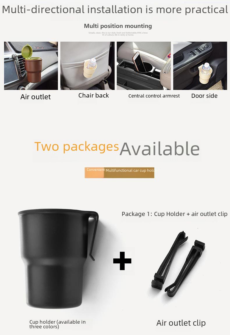 Car multi-functional storage portable water cup holder car air outlet water Cup Holder Holder storage box trash can drink holder_autovado.com