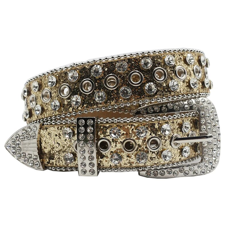 HOT New Western Diamond Studded Bling Rhinestone Belt Cowboy Cowgirl Cinto De Strass Skull For Women Men Fashion Ceinture_autovado.com