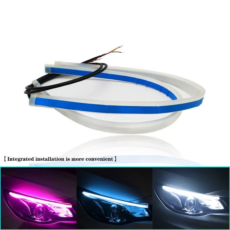 Car Daytime Running Ultra-Thin Guide Flowing Turn Signal Universal LED Silicone Light Strip No Disassembly Required_autovado.com