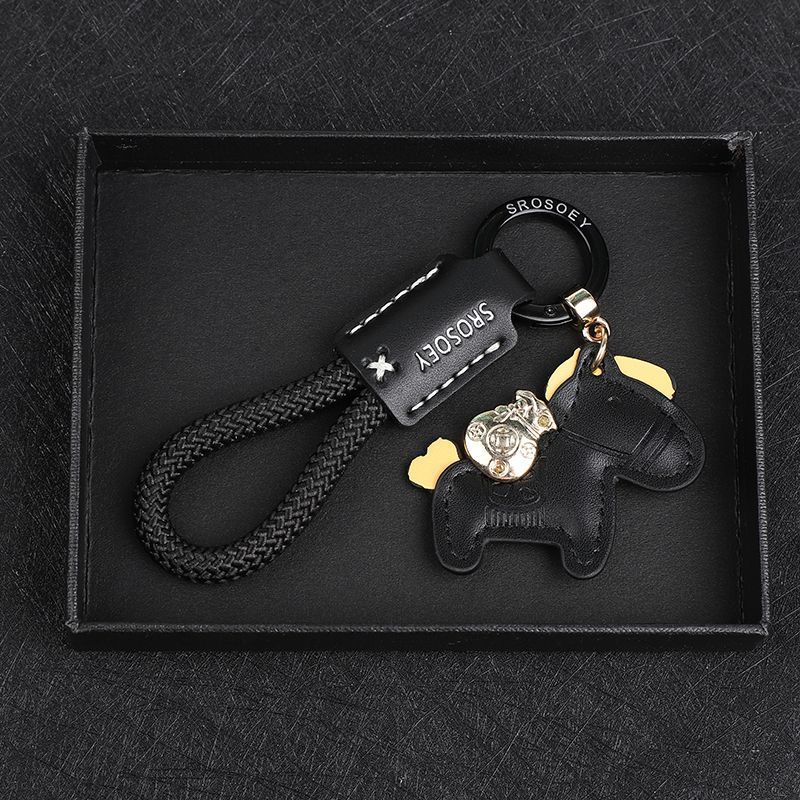 Immediately Get Rich Handmade Genuine Leather Keychain Lanyard Cowhide Key Pendant Leather Rope Xiaohongshu Car Men And Women Pendant_autovado.com