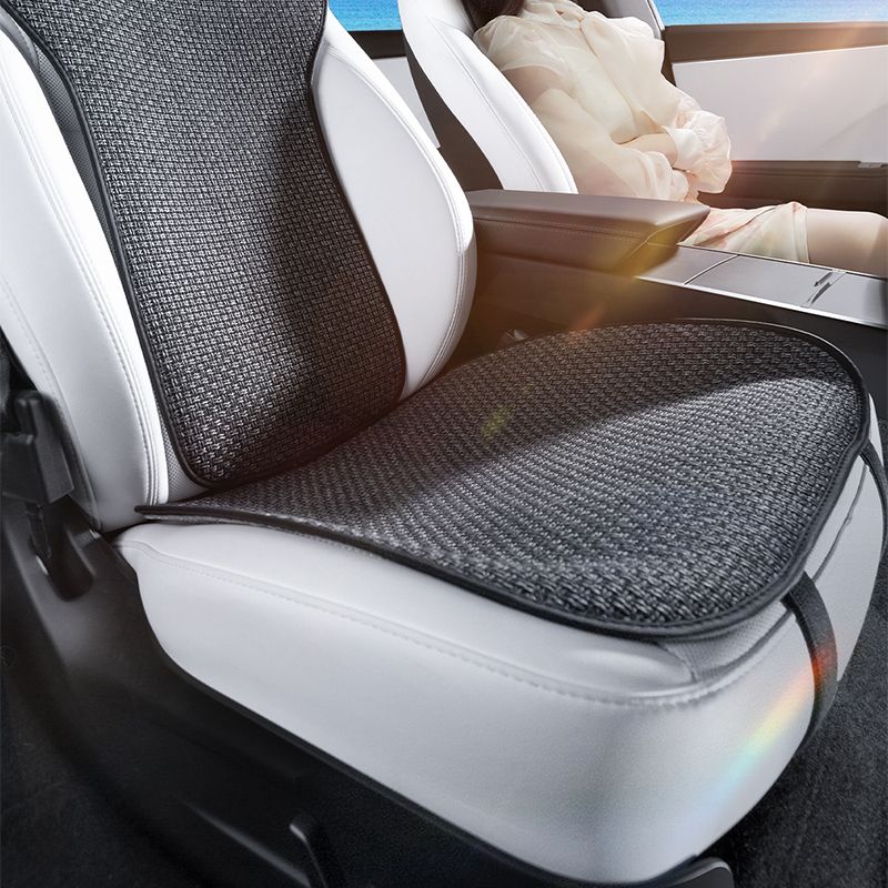 For Tesla Model Y/Model 3/2024 M3 Linen Cover Cushion Four Seasons Breathable And Comfortable Seat Car Interior_autovado.com