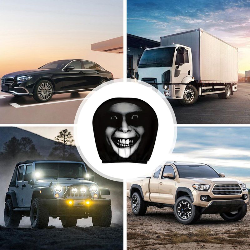 Car Head Rest Covers Set Halloween Funny Auto Headrest Protector Soft Vehicle Accessories For Women Men Daily Taxi_autovado.com